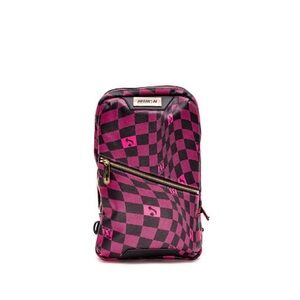 Pink and Black Checkered Backpack